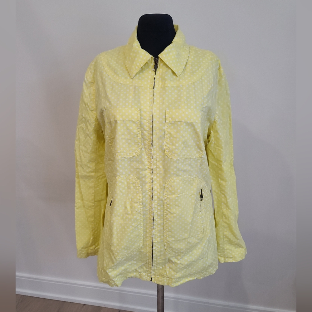 NWOT Kit Cornell Yellow polka dot cotton jacket